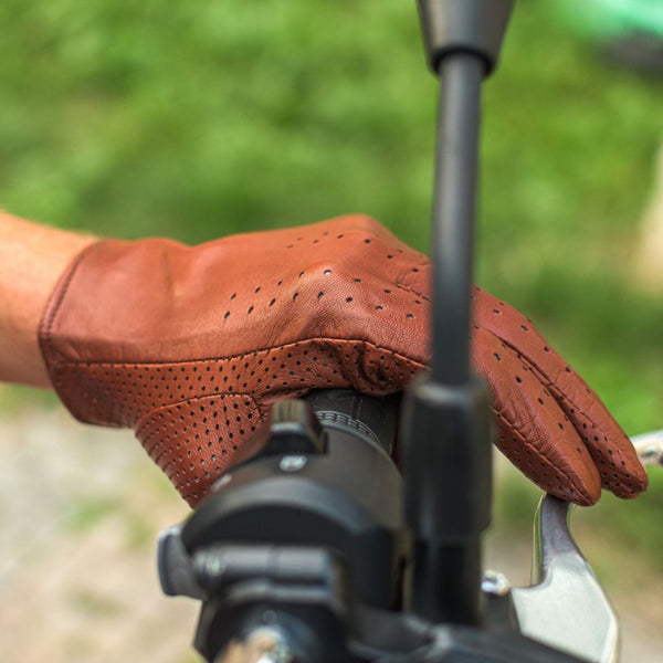 Men's Sports Leather Gloves with Perforation in the Palm