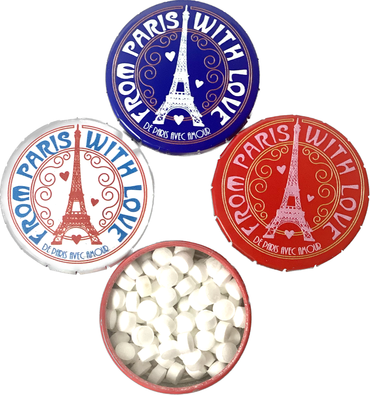 Lot de 3 boites pocket from Paris : bleu blanc rouge