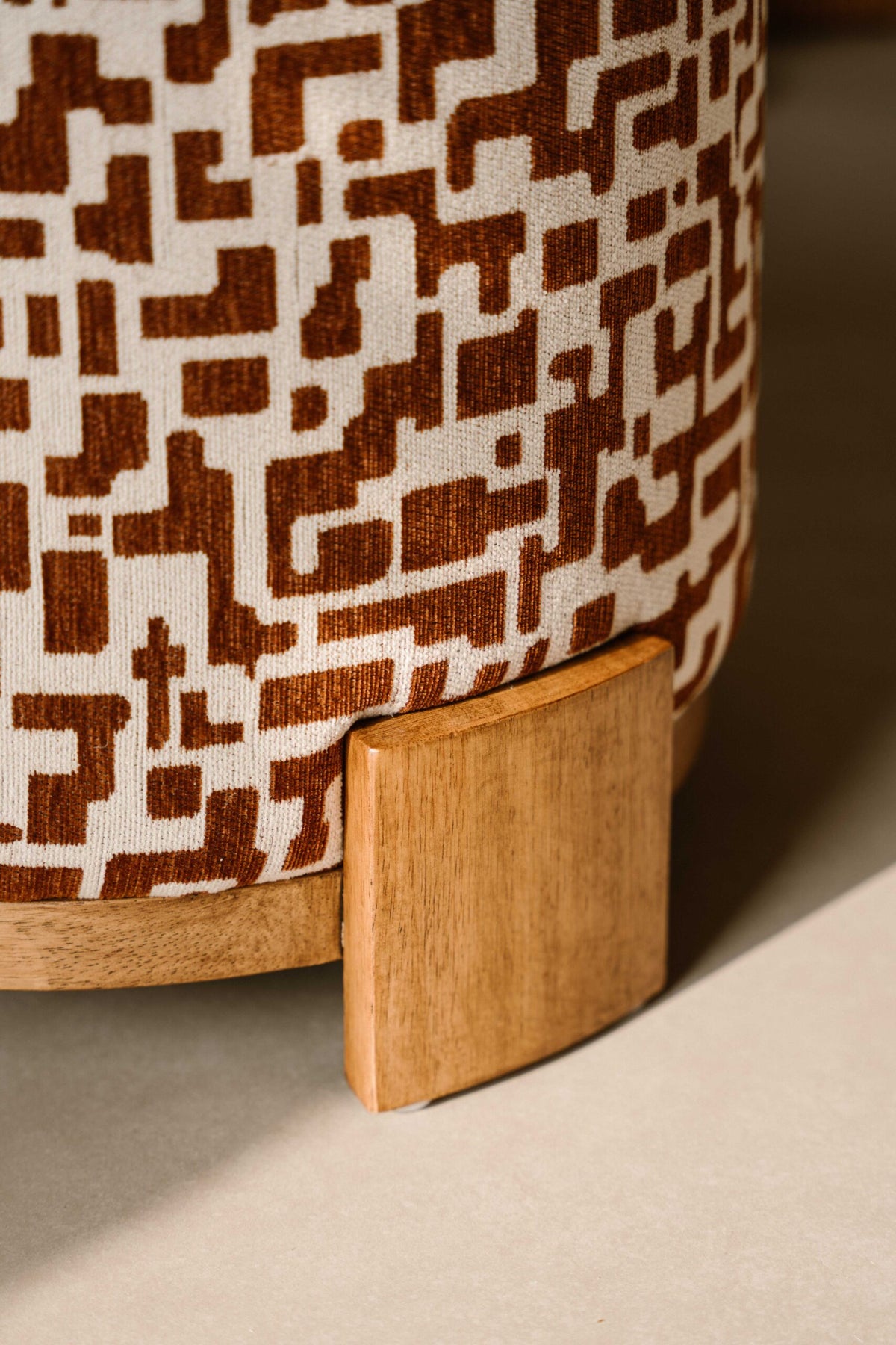 Indore Home - Fien - Pouf - Ottoman - Brown - Beige