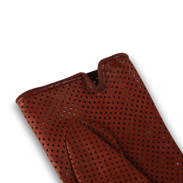 Short Perforated Gloves with a Small Slit for Ladies