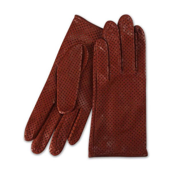 Short Perforated Gloves with a Small Slit for Ladies