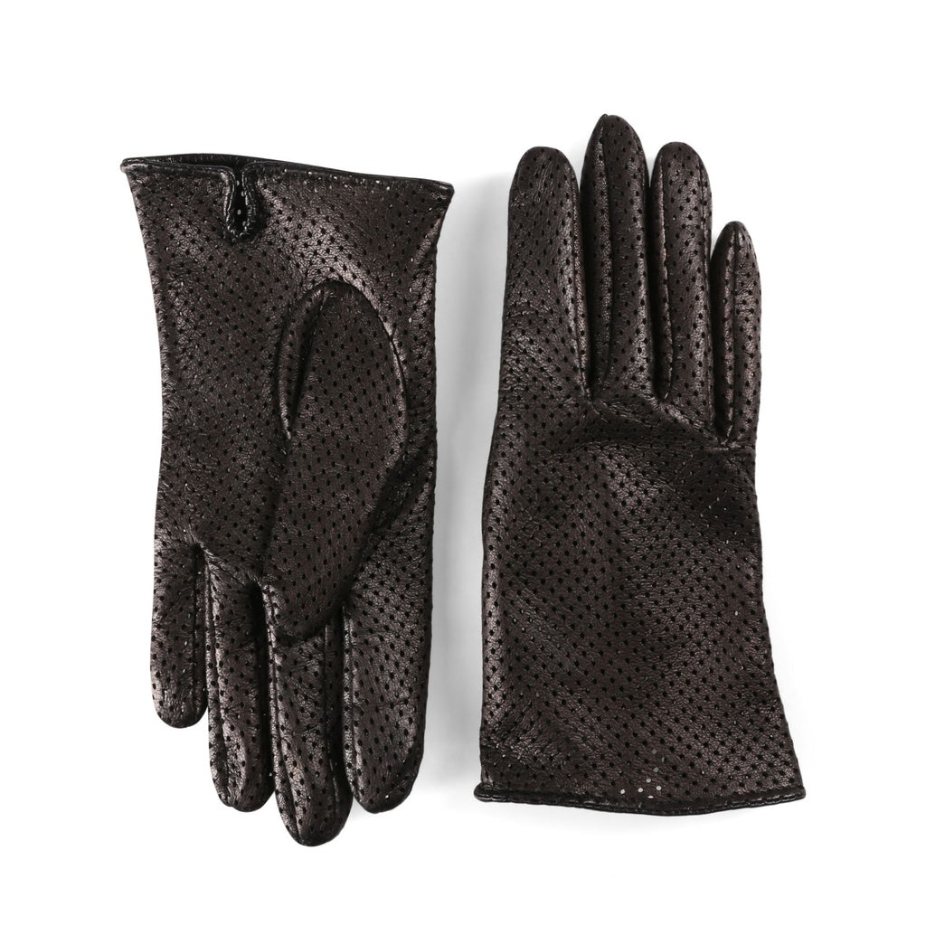 Short Perforated Gloves with a Small Slit for Ladies