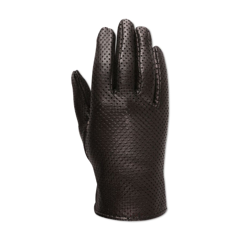 Short Perforated Gloves with a Small Slit for Ladies