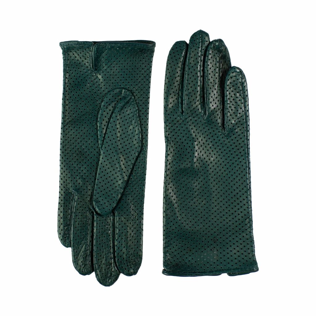 Short Perforated Gloves with a Small Slit for Ladies