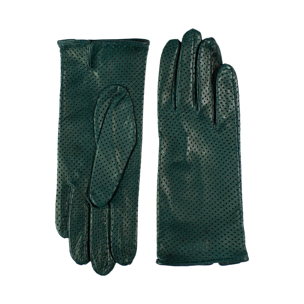 Short Perforated Gloves with a Small Slit for Ladies