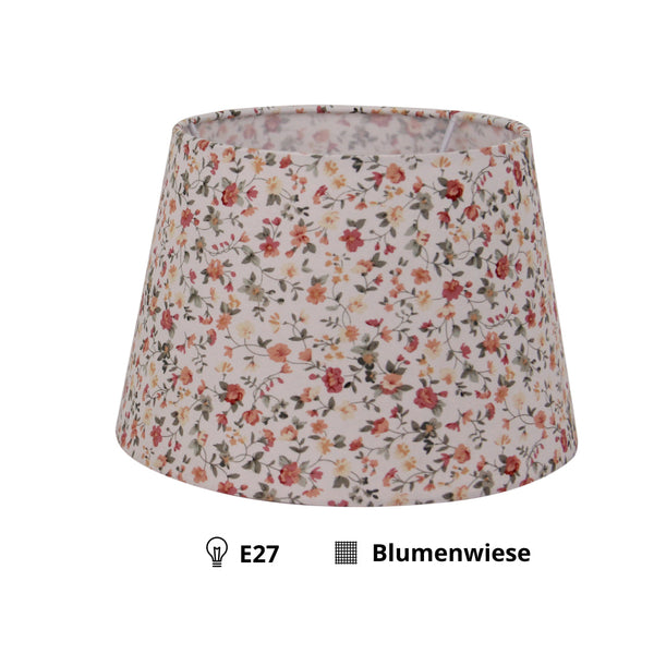 Pantalla de lámpara de tambor floral variada - Crema - 20, 25 o 30 cm - Diseño romántico
