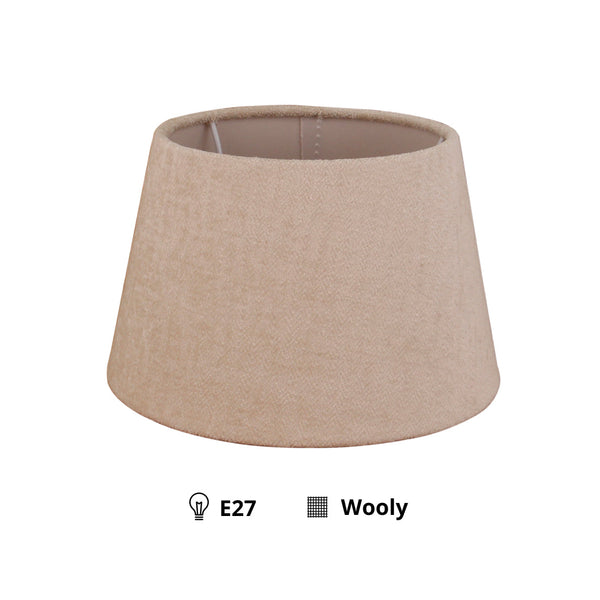 Pantalla de tambor redonda variada – Crema - Wooly - Ø20, 25 o 30 cm