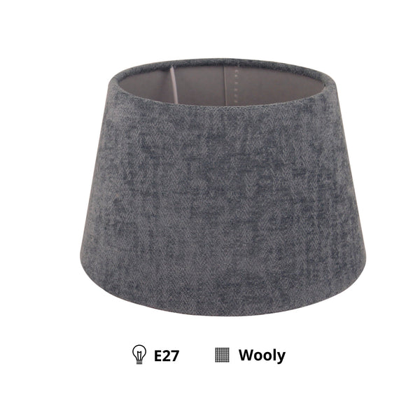 Various Drum Shade Round – Dark Grey - Wooly - Ø20 or 30 cm