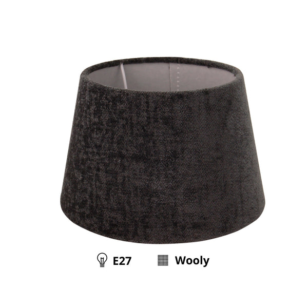 Various Drum Shade Round – Dark Grey - Wooly - Ø20 or 30 cm