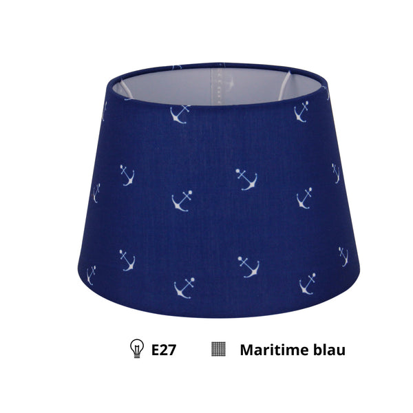Various Drum Shade Round - Maritime - Blue - Ø20 cm - Small Anchor