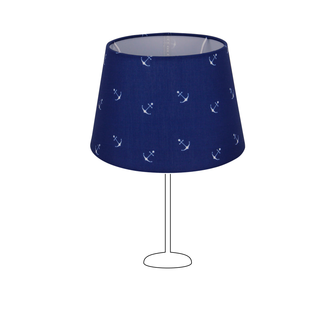 Various Drum Shade Round - Maritime - Blue - Ø20 cm - Small Anchor