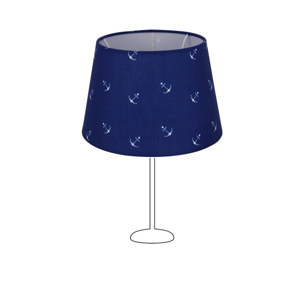 Various Drum Shade Round - Maritime - Blue - Ø20 cm - Small Anchor