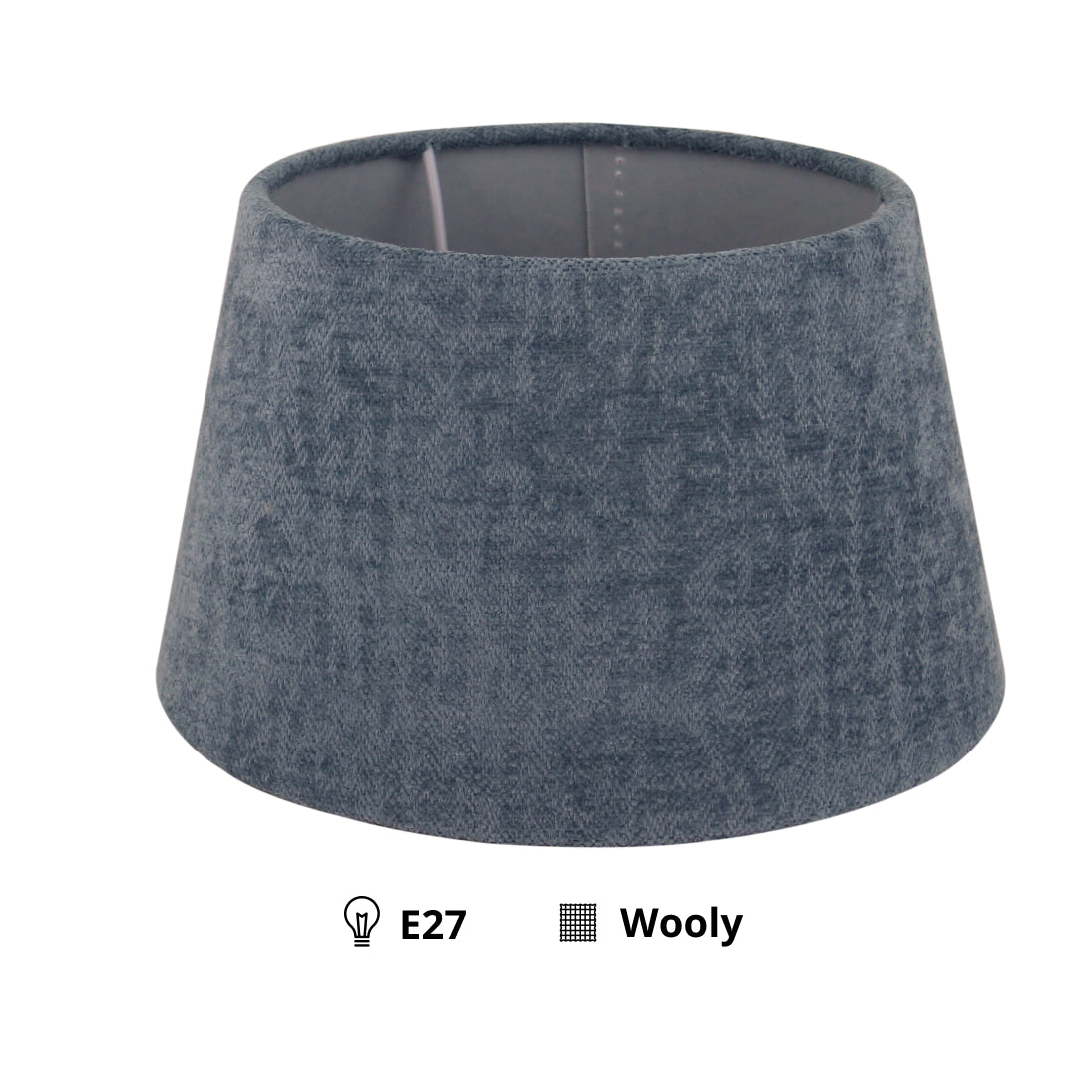 Abat-jour rond en tambour varié – Bleu clair - Wooly - Ø20, 25 ou 30 cm