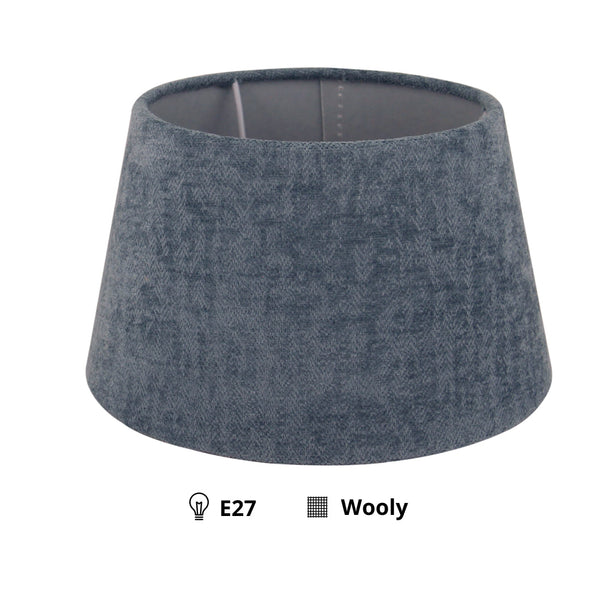 Abat-jour rond en tambour varié – Bleu clair - Wooly - Ø20, 25 ou 30 cm