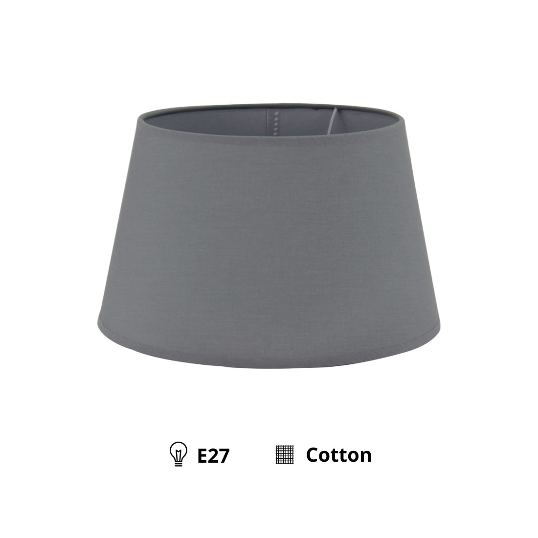 Various Drum Lampshade - Cotton in Gray - Cotton - Ø20 cm