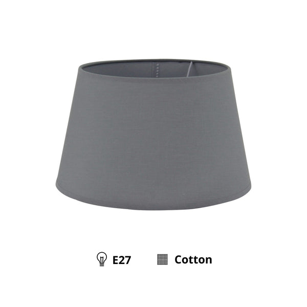 Various Drum Lampshade - Cotton in Gray - Cotton - Ø20 cm