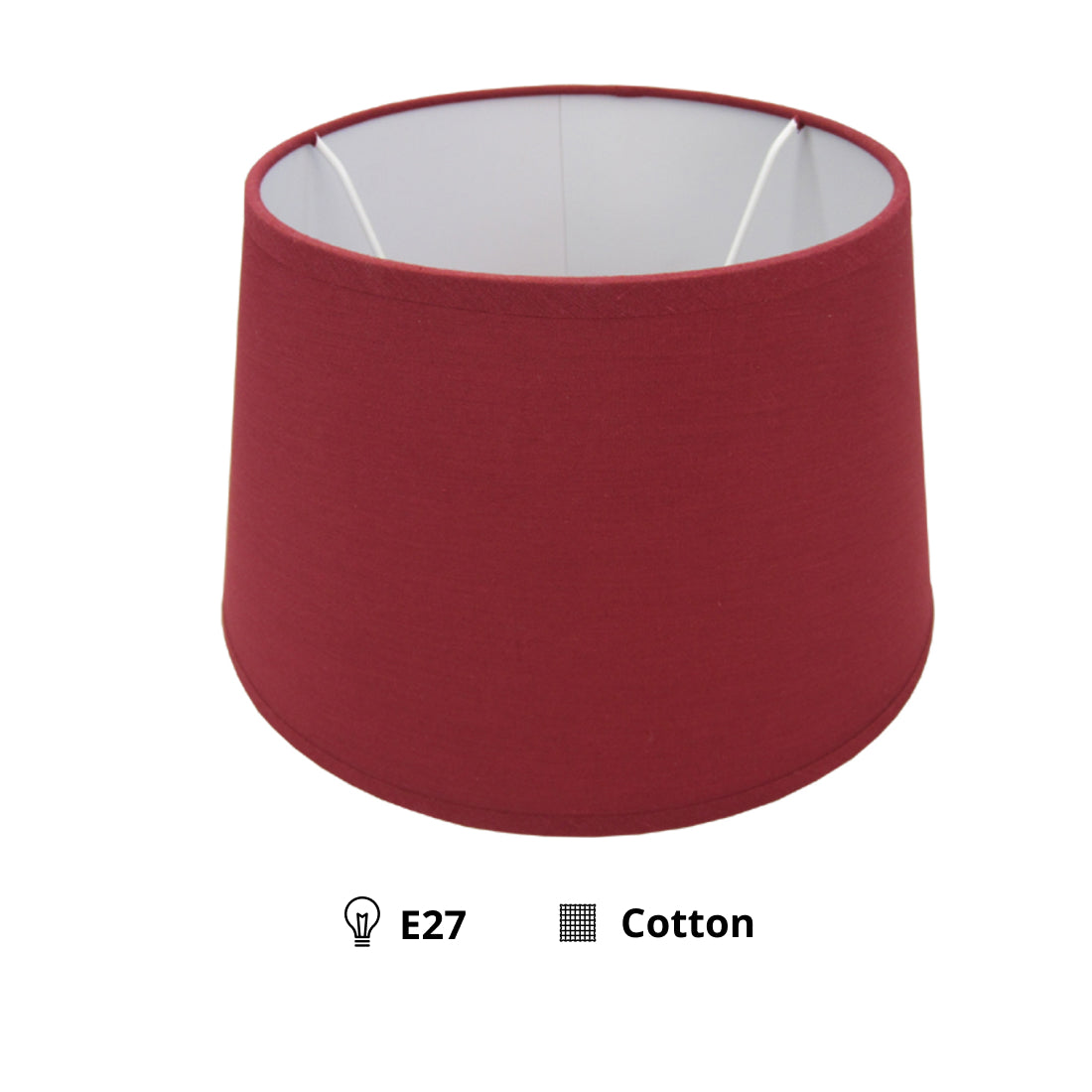 Various Drum Round Lampshades - Red - 25, 30 or 35 cm