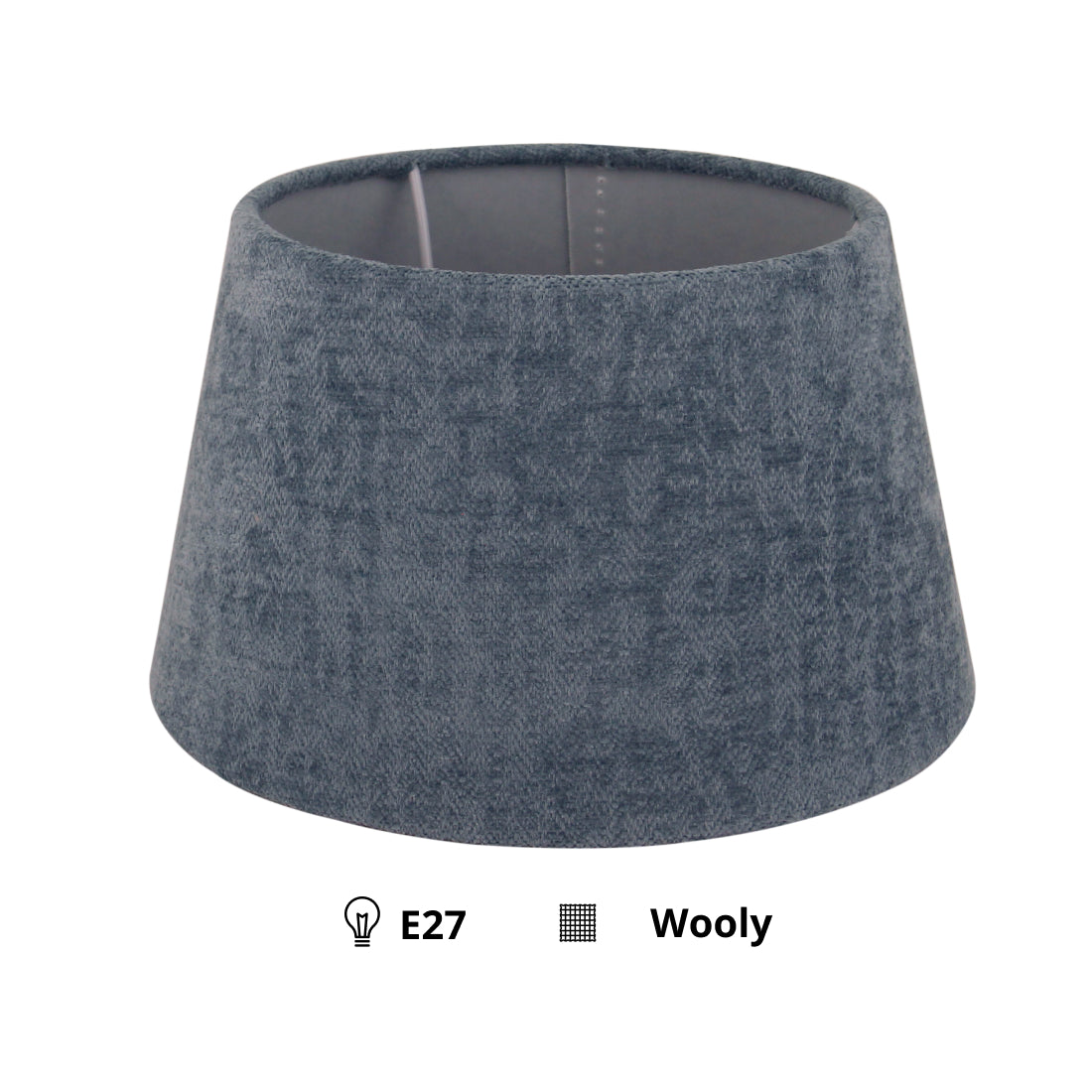 Abat-jour rond en tambour varié – Bleu clair - Wooly - Ø20, 25 ou 30 cm