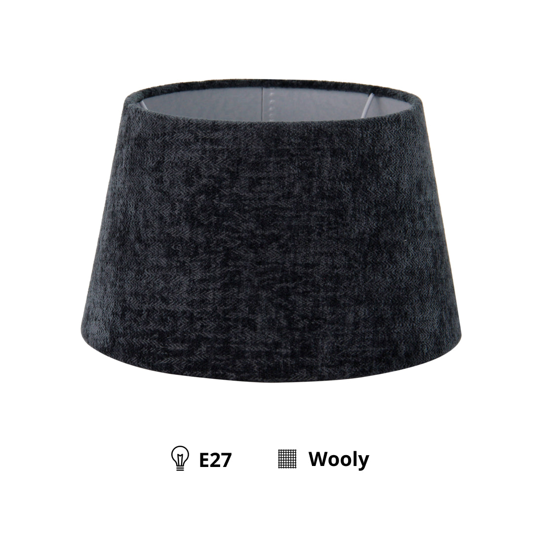 Various Drum Shade Round – Dark Grey - Wooly - Ø20 or 30 cm