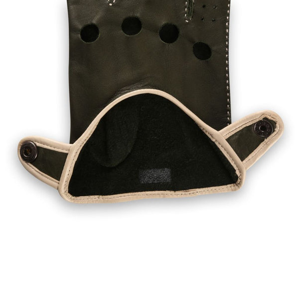 Luxury Hand-Stitched Green Driving Gloves