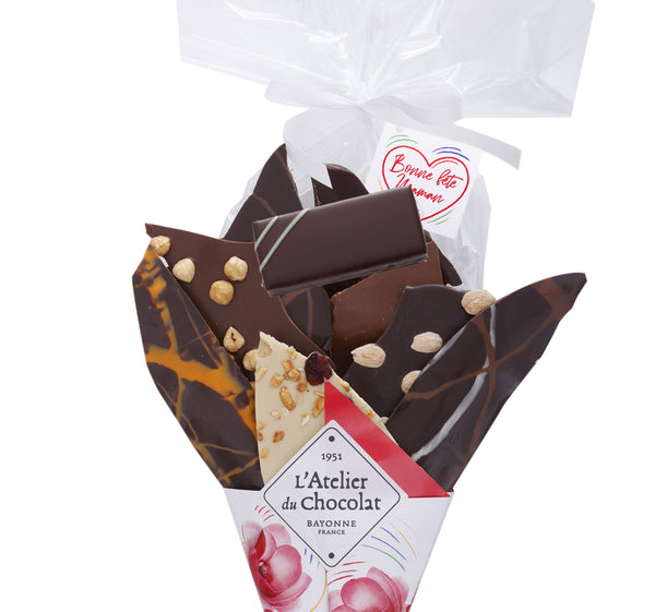 Bouquet de chocolat Bonne Fête Maman et sa bouchée ganache infusée citron basilic