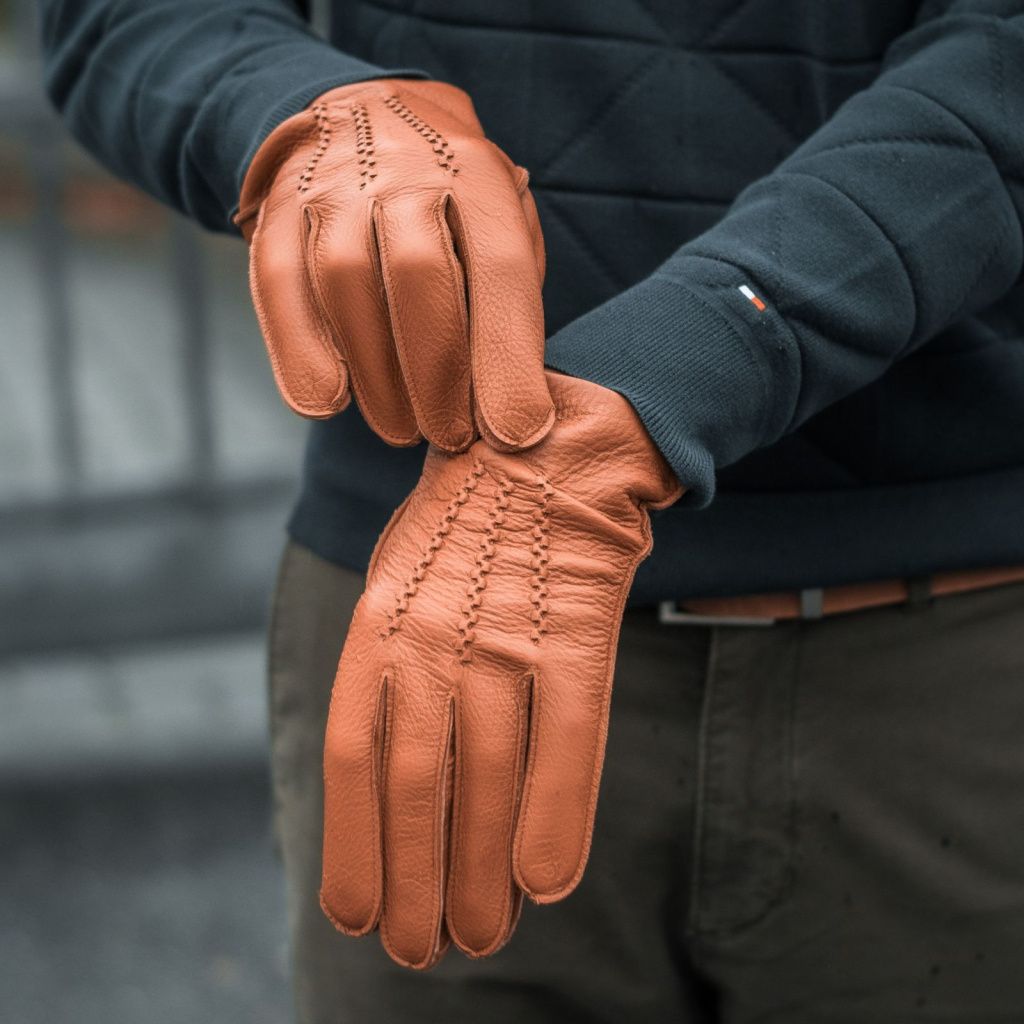 Men's Elegant Unlined Deer Leather Gloves