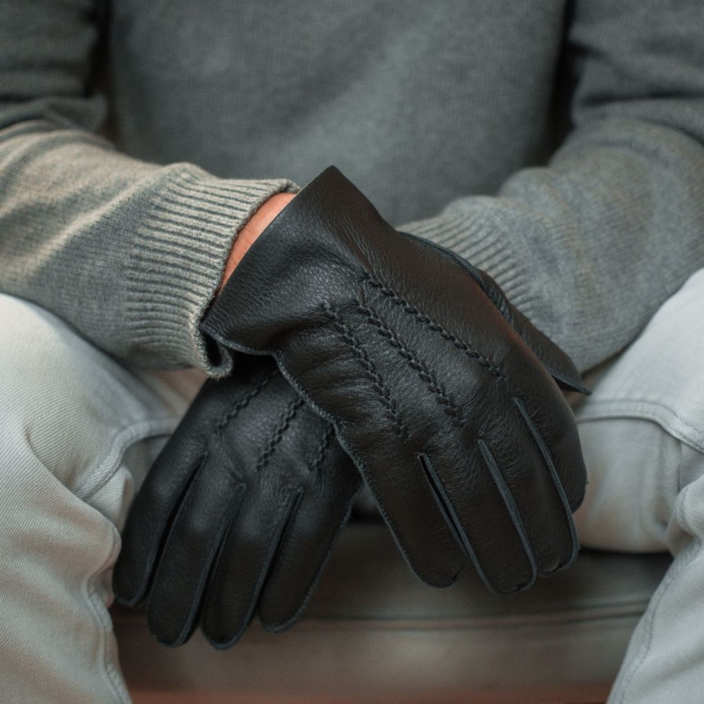 Men's Elegant Unlined Deer Leather Gloves