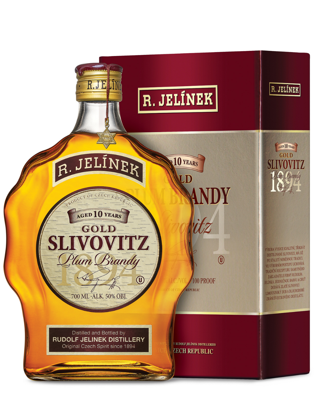 Gold Slivovitz kosher 10yo 50% 0.7l