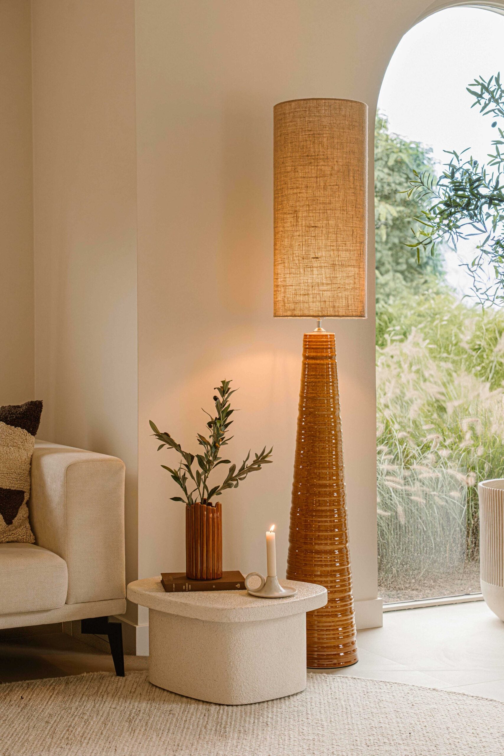 Indore Home - Sorrento - Floor Lamp - Brown