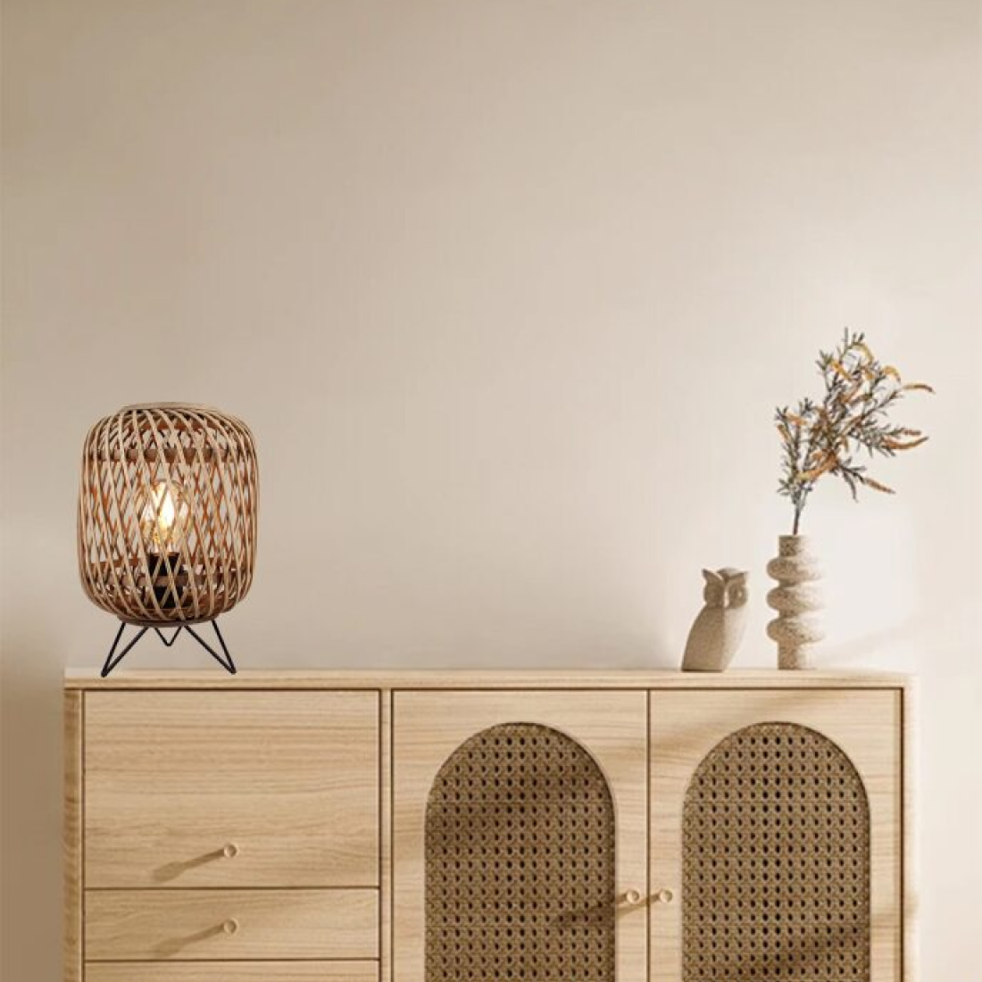 Lampada da Tavolo Naturale Cross Variabile – 1-bulbo – Ø22 o Ø32 cm