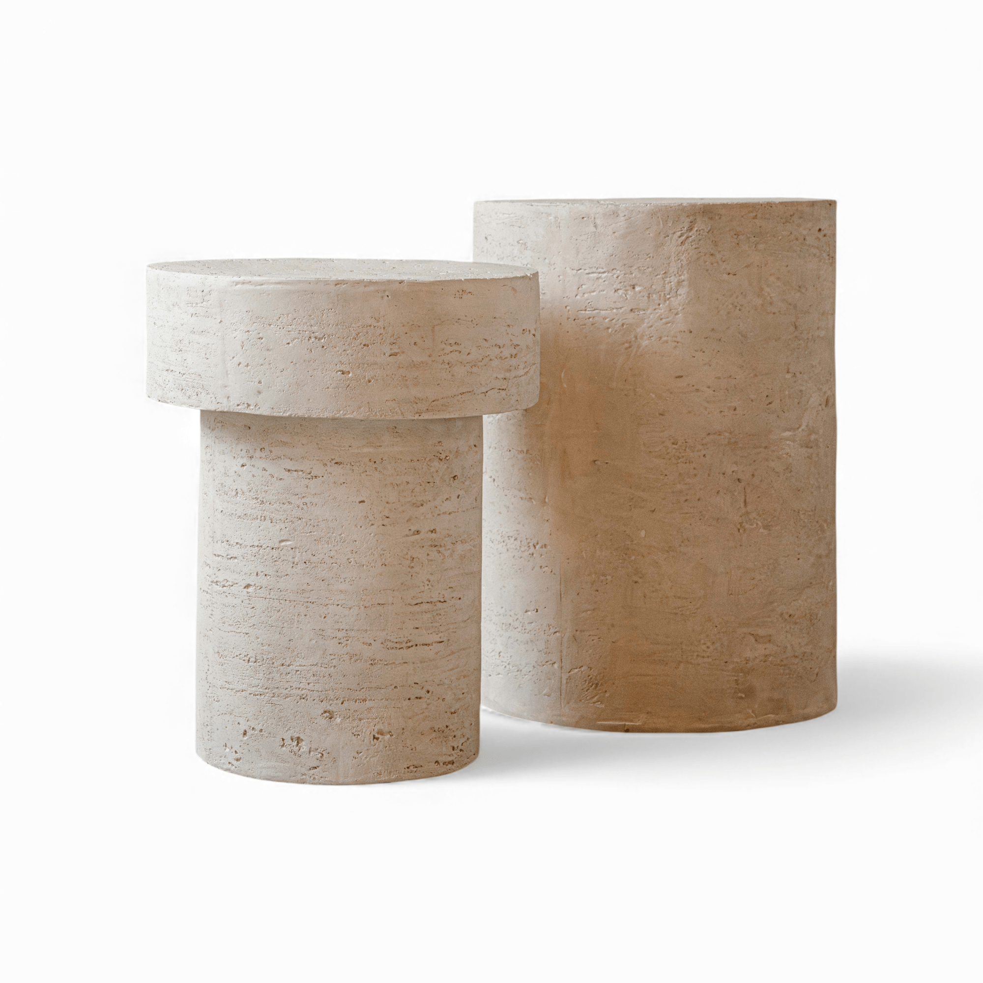 Indore Home - Bijzettafel - Set van 2 - Romano - Travertin look - MgO