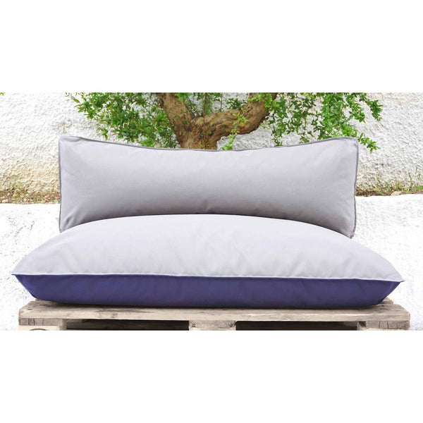 Cuscino per esterni double face, schienale 120x40 cm sfoderabile morbido blu e grigio (6171209924802))#color_Ocean:-Grigio-Chiaro-e-Blu-Medio (6171210318018)