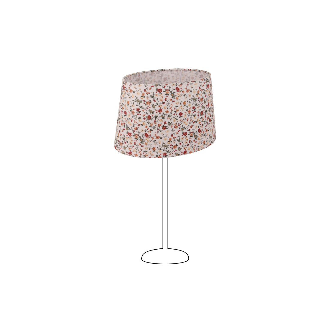 Pantalla de lámpara ovalada variada - Crema - 22 o 26 cm - Patrón floral para lámparas de mesa