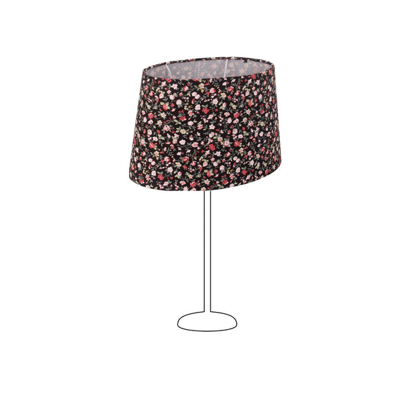 Različiti ovalni sjenilac za svjetiljke - Crno – 22 ili 26 cm – Romantični uzorak cvijeća za stolne svjetiljke