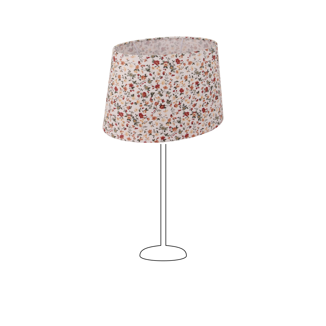 Pantalla de lámpara ovalada variada - Crema - 22 o 26 cm - Patrón floral para lámparas de mesa