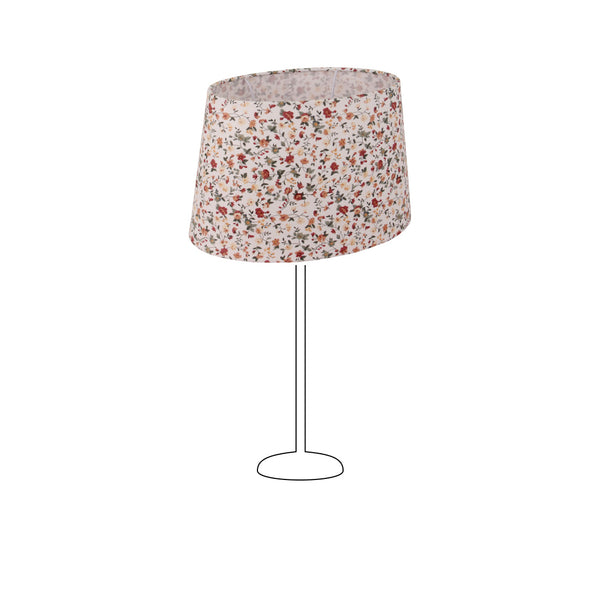 Pantalla de lámpara ovalada variada - Crema - 22 o 26 cm - Patrón floral para lámparas de mesa