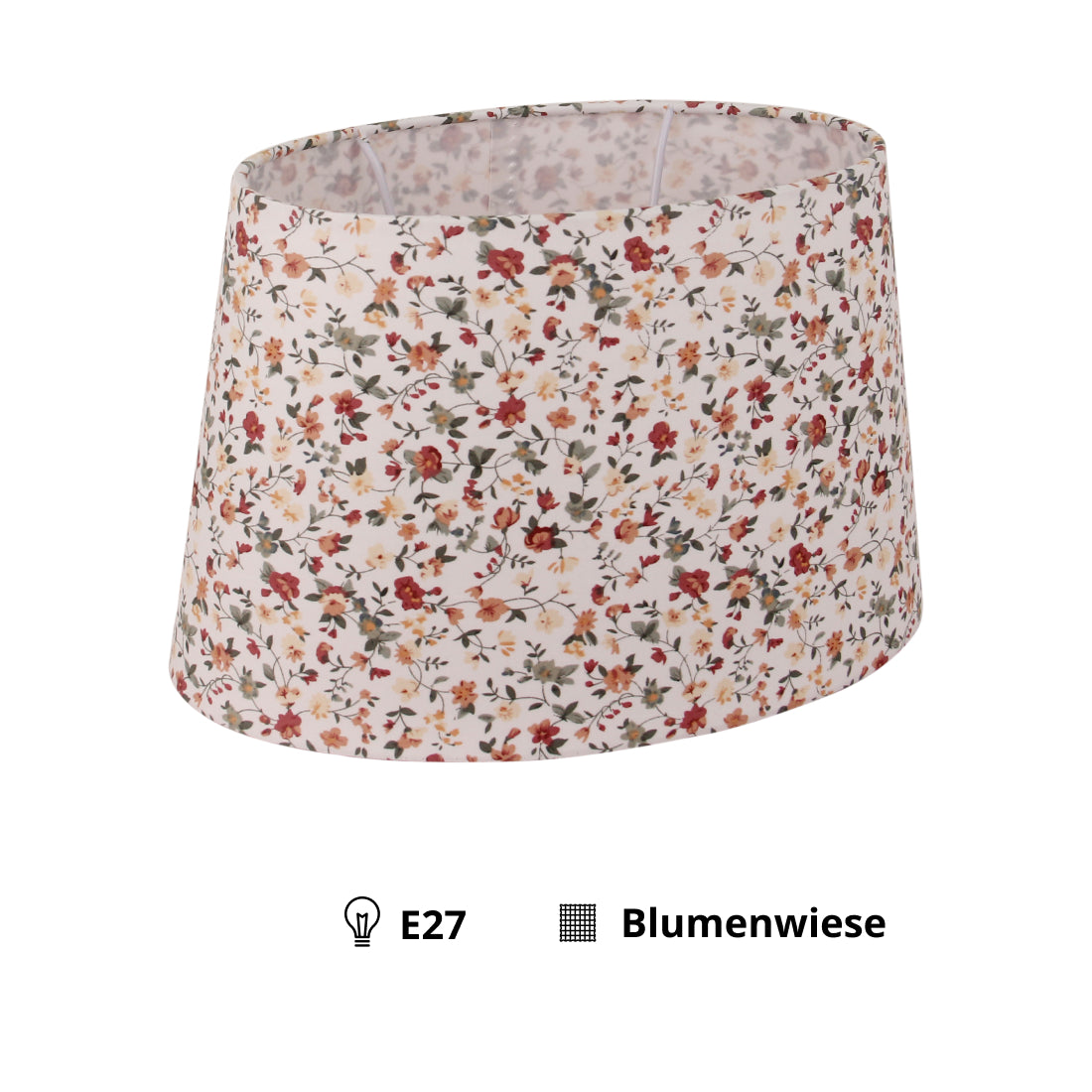Pantalla de lámpara ovalada variada - Crema - 22 o 26 cm - Patrón floral para lámparas de mesa