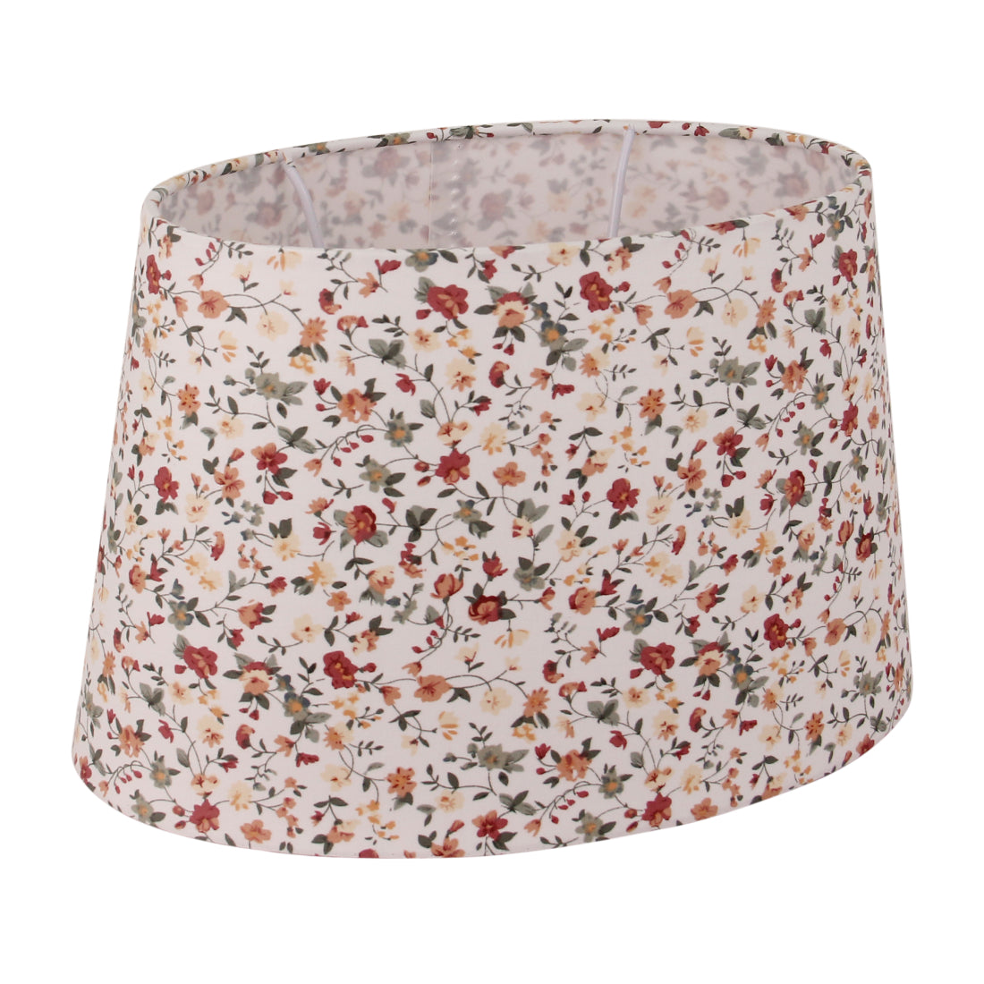 Pantalla de lámpara ovalada variada - Crema - 22 o 26 cm - Patrón floral para lámparas de mesa