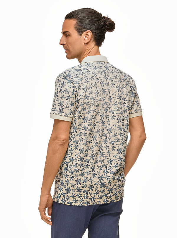 SHORT SLEEVE POLO IN PIQUET WITH FLORAL PRINT