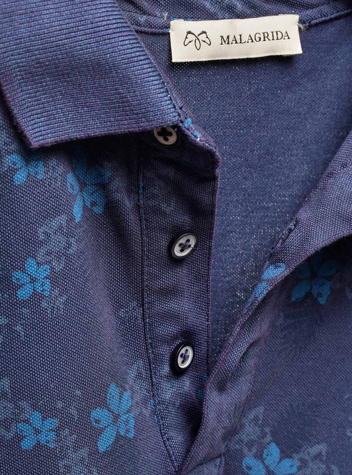 POLO DE MANGA CORTA EN PIQUET CON ESTAMPADO DE HOJAS