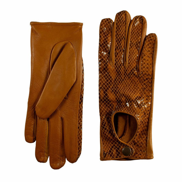 Glossy Elegant Gloves with Snake Pattern