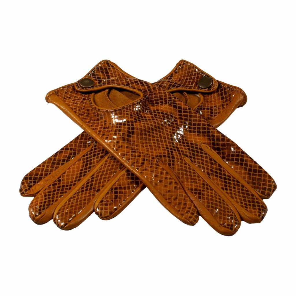 Glossy Elegant Gloves with Snake Pattern