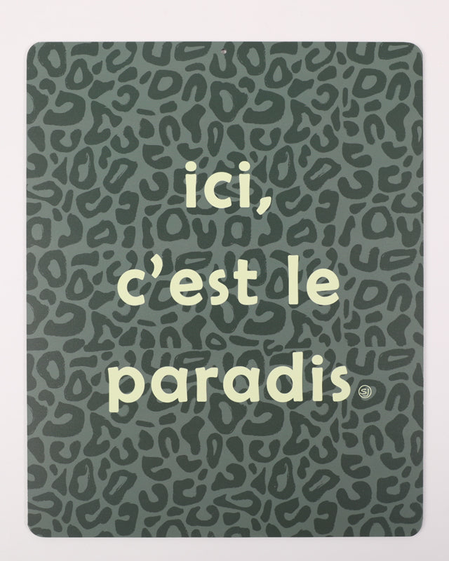 Decorative plaque here is the paradise jaguar