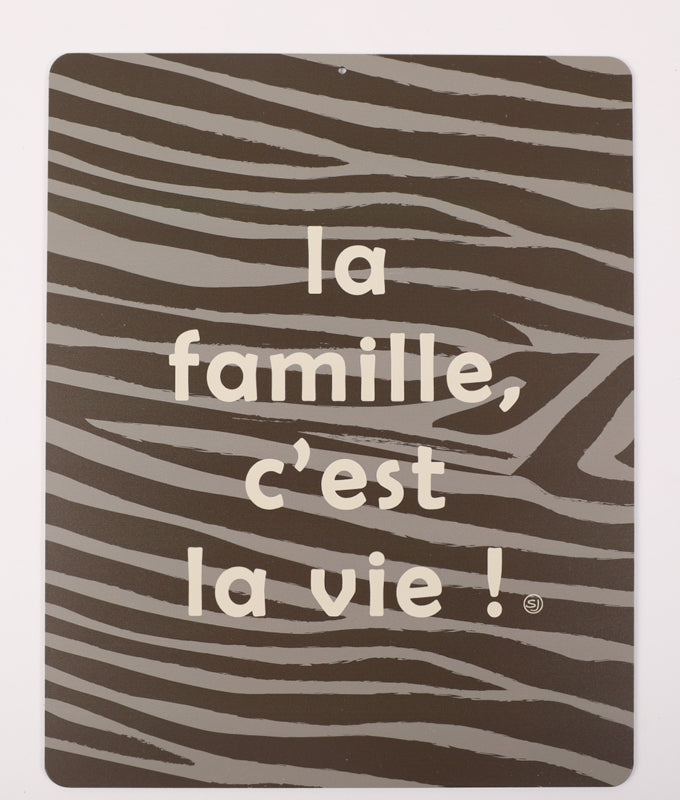 Decorative plaque family is life zebra