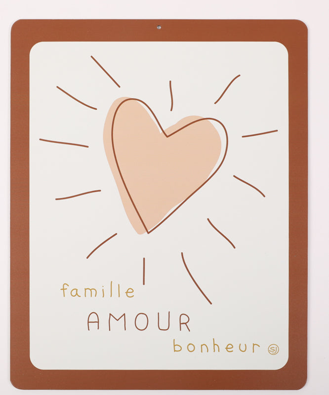 Decorative plaque heart family love happiness