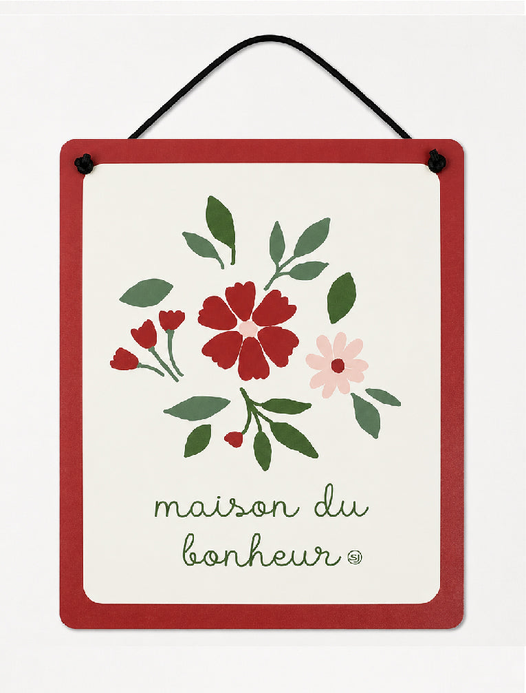 Decorative plaque flowers house of happiness