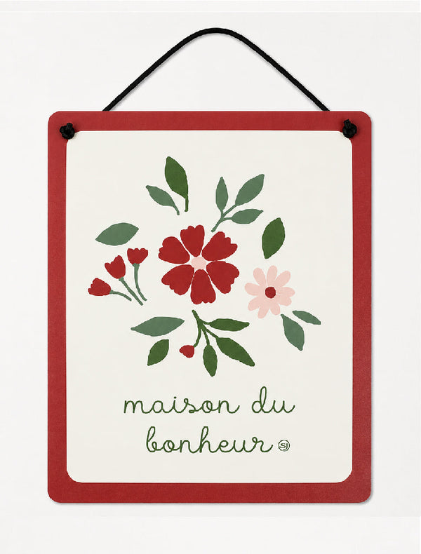 Decorative plaque flowers house of happiness
