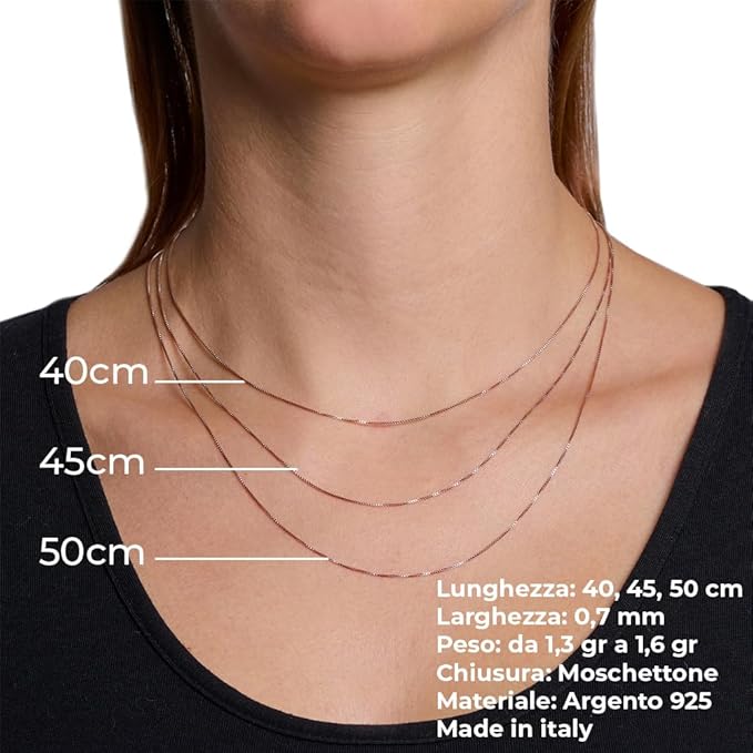 VENETA chain in rose silver