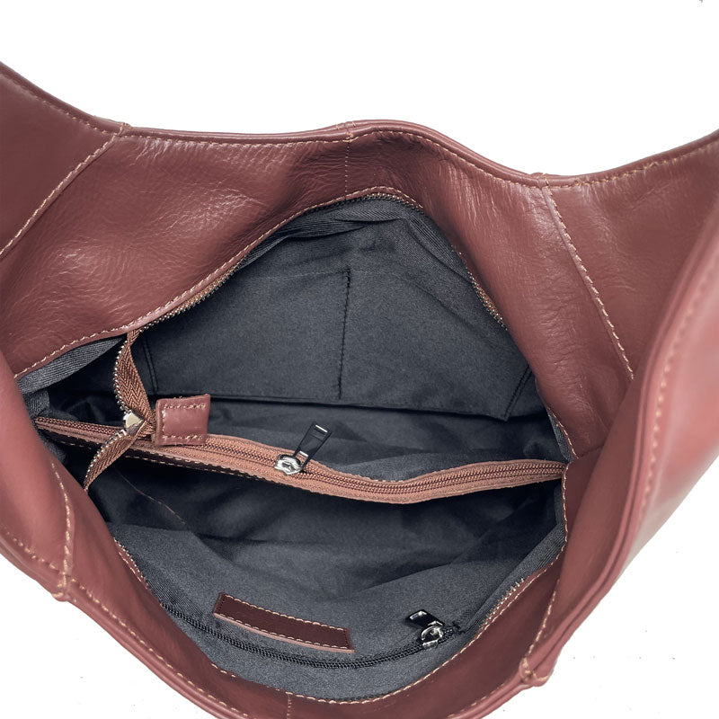Borsa a spalla da donna in pelle - 41x55x12 cm - 6170