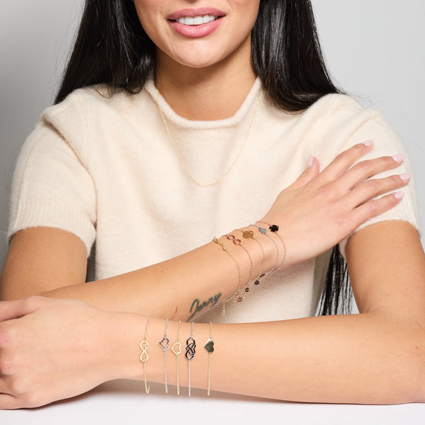 Gold-plated silver bracelet with central lucky horn